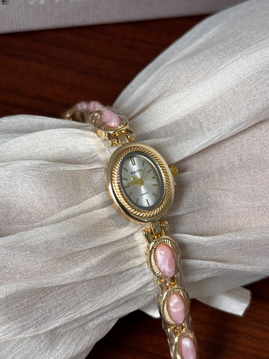 Rose Quartz Oval Vintage Watch