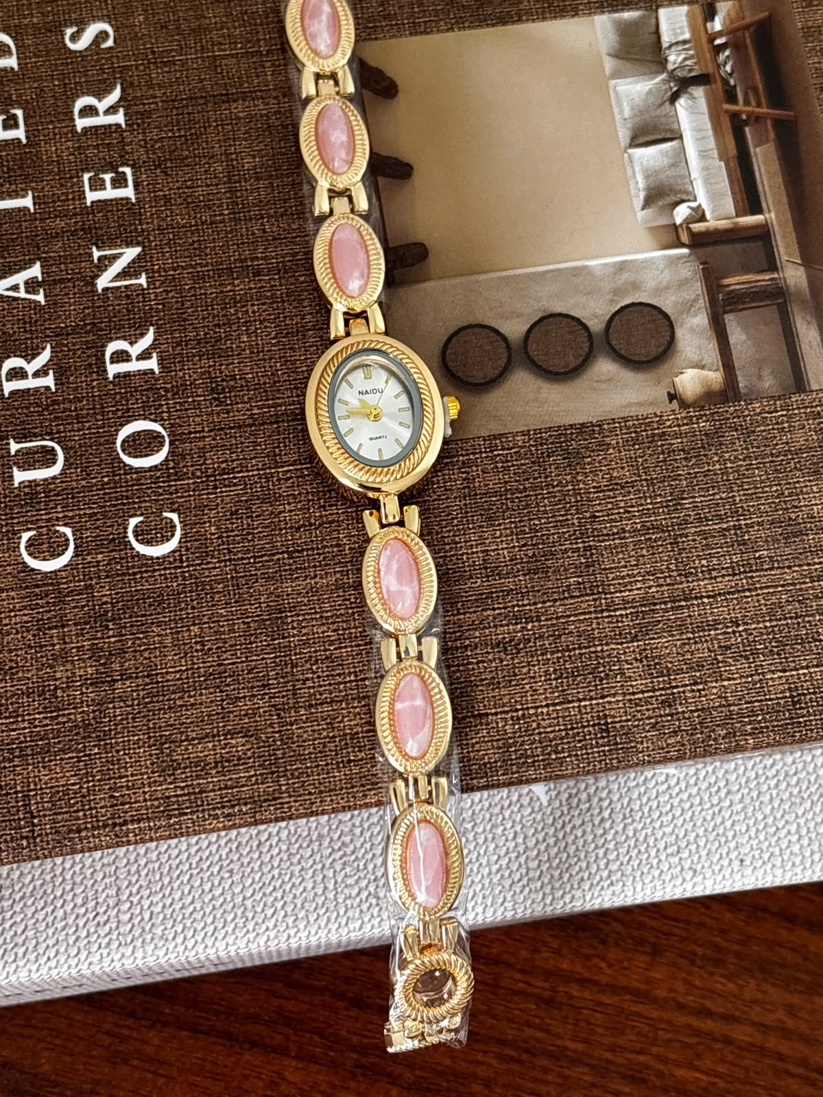 Rose Quartz Oval Vintage Watch