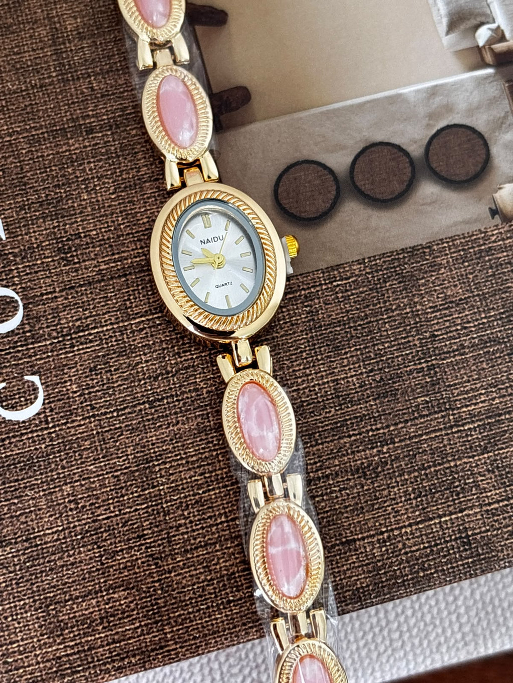 Rose Quartz Oval Vintage Watch