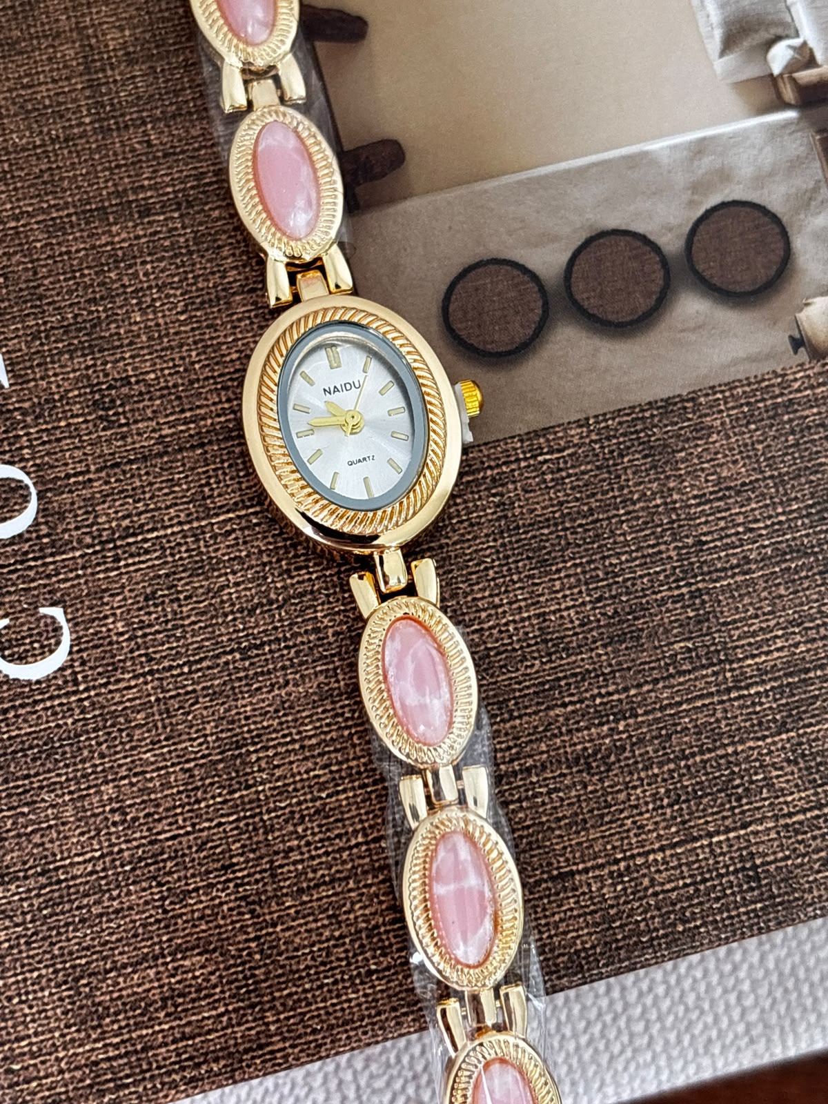 Rose Quartz Oval Vintage Watch