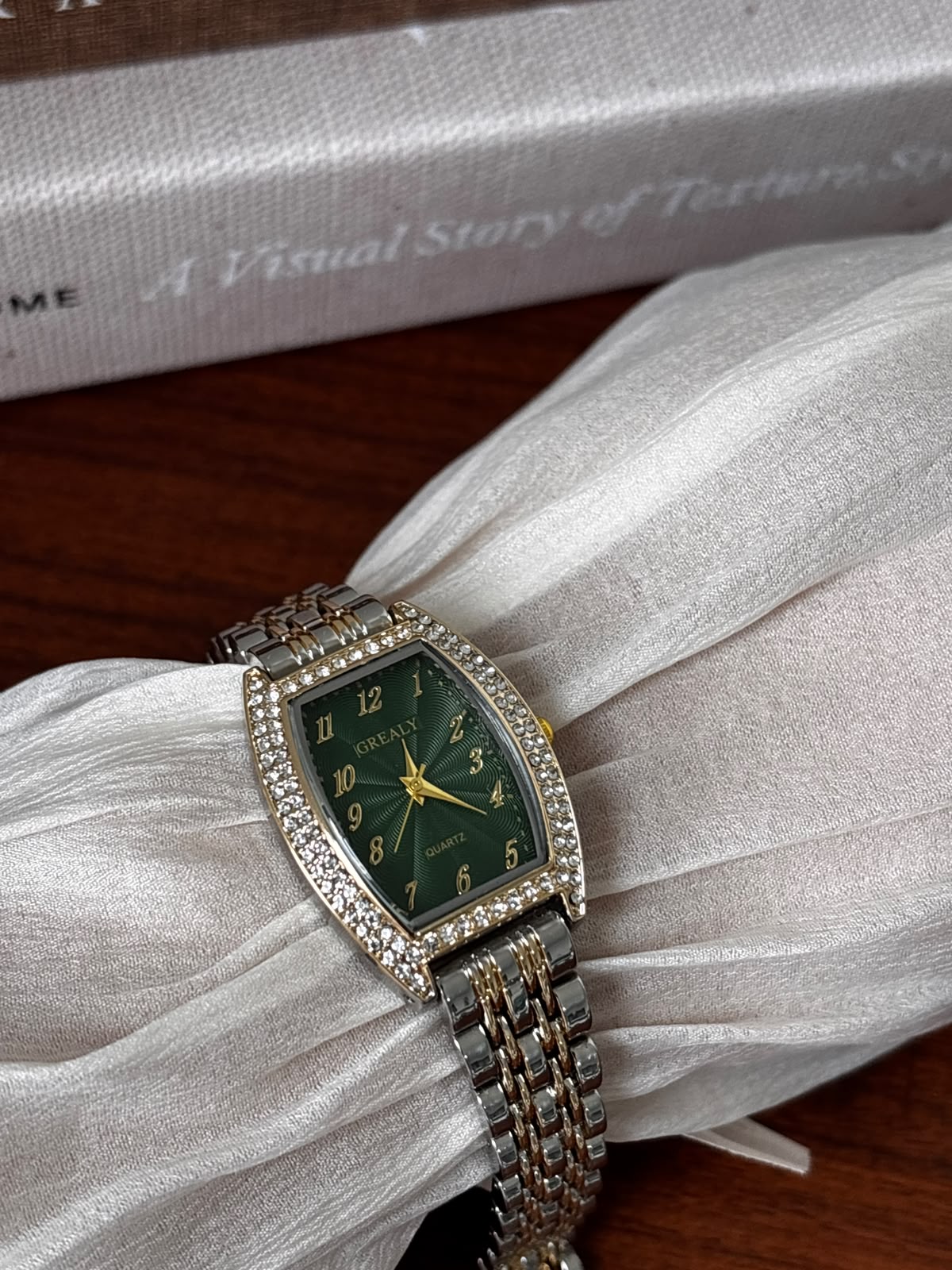 Emerald Two-Tone Crystal Watch