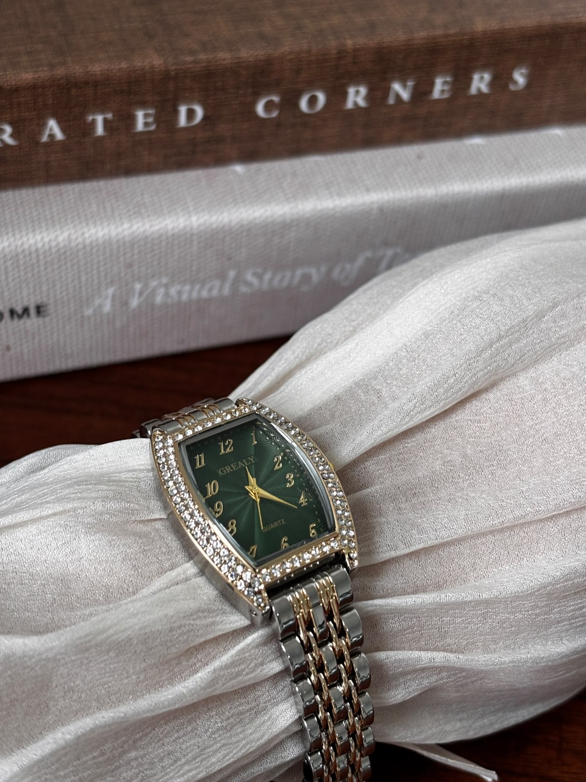 Emerald Two-Tone Crystal Watch