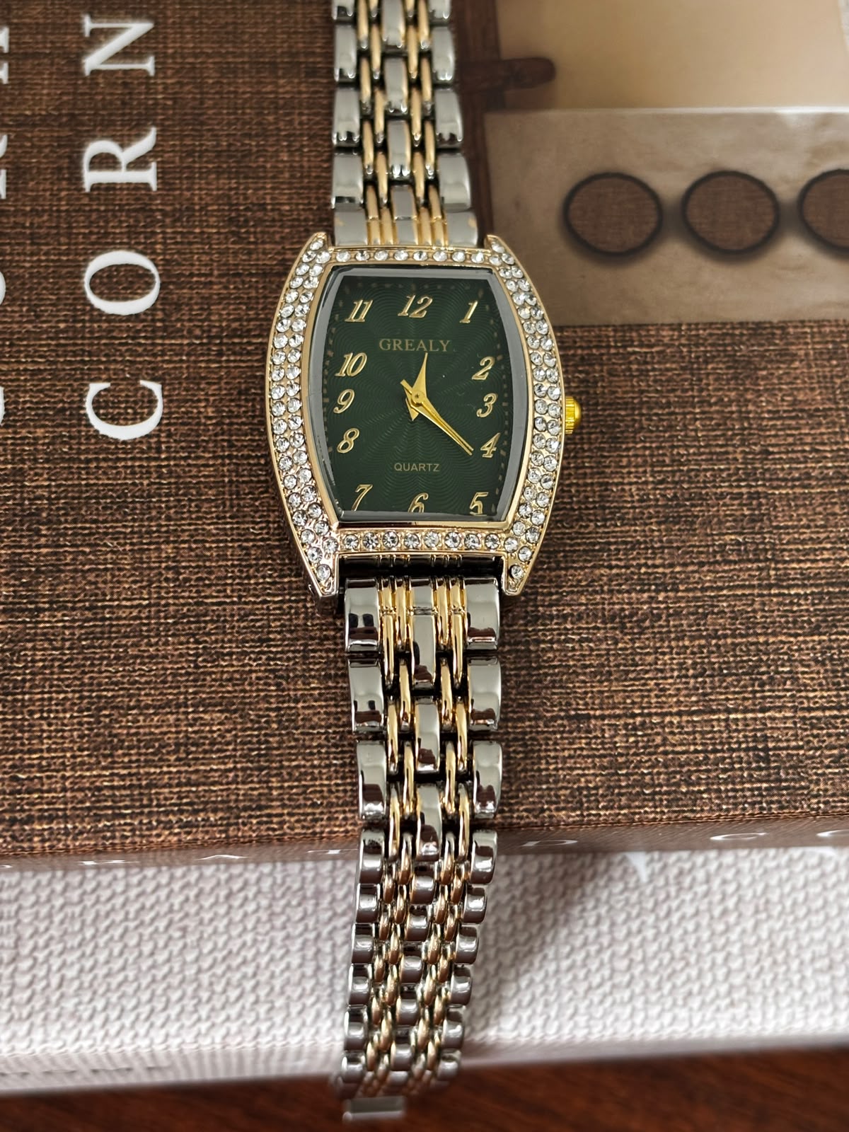 Emerald Two-Tone Crystal Watch