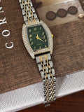 Emerald Two-Tone Crystal Watch