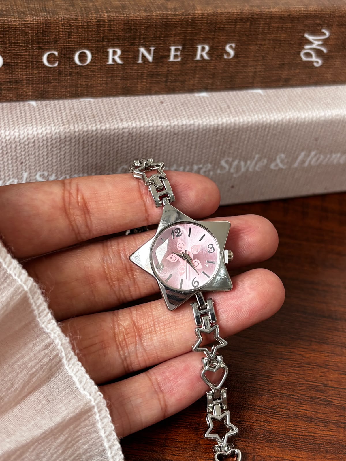 Celestial Star Bracelet Watch - Pink & Silver