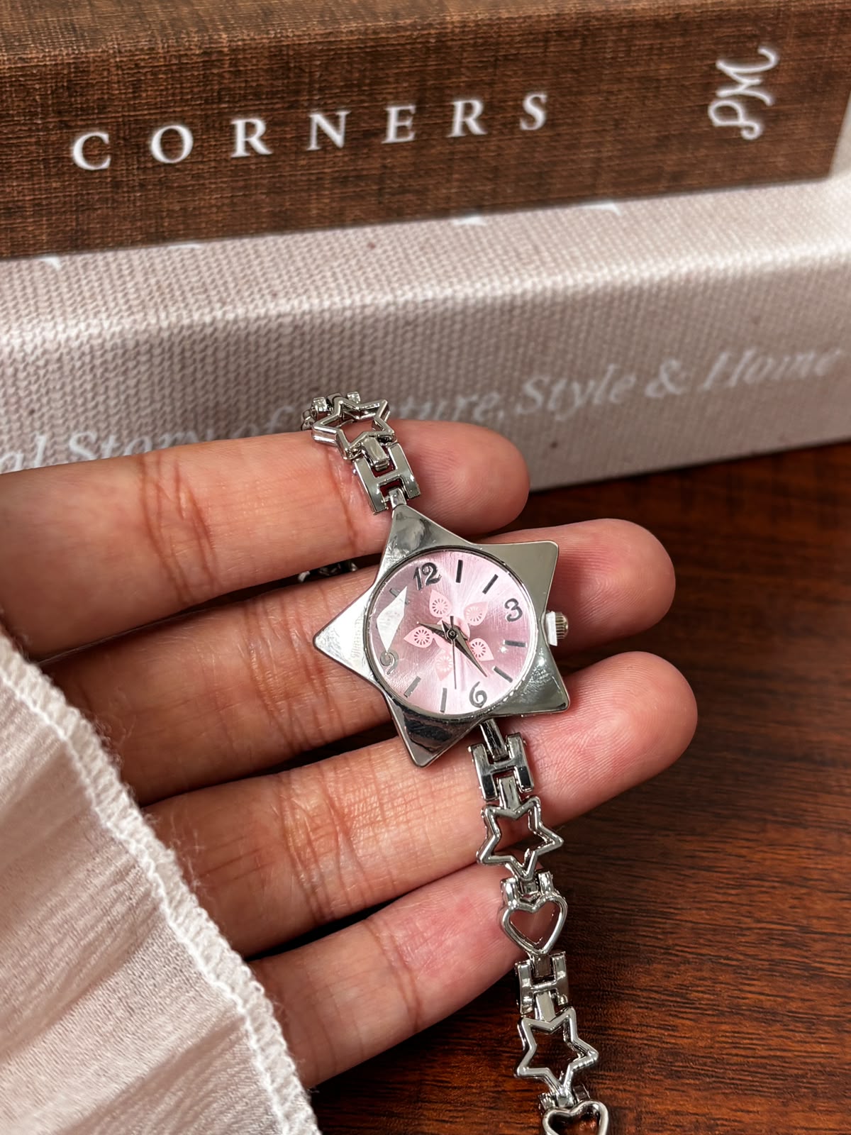 Celestial Star Bracelet Watch - Pink & Silver