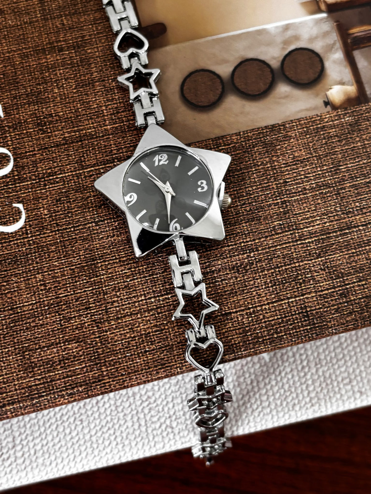 Celestial Star Bracelet Watch - Black & Silver