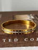 Gold Crystal Monogram Bangle