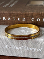 Gold Crystal Monogram Bangle
