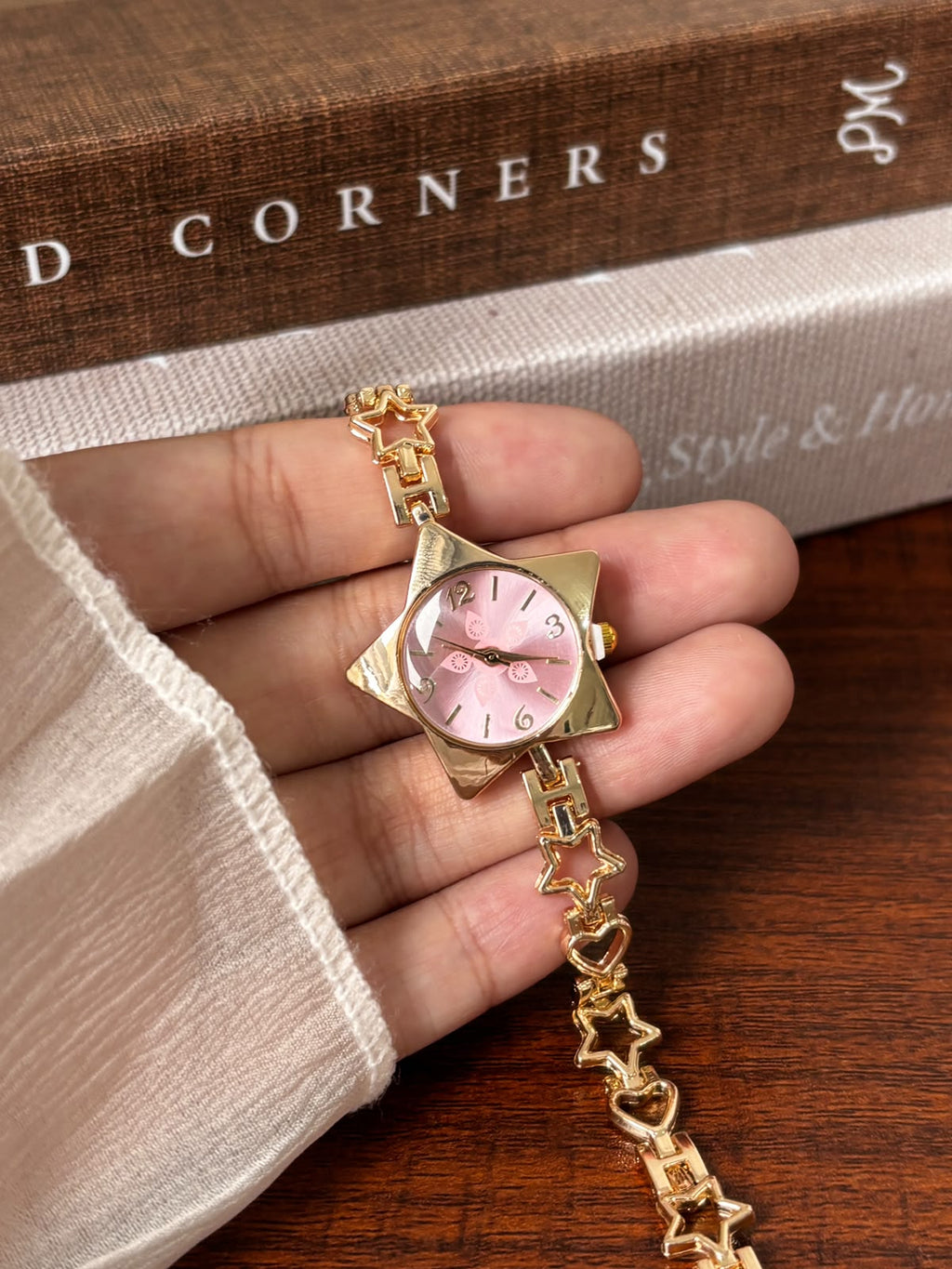 Celestial Star Bracelet Watch - Pink & Golden