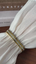 Gold Crystal Monogram Bangle