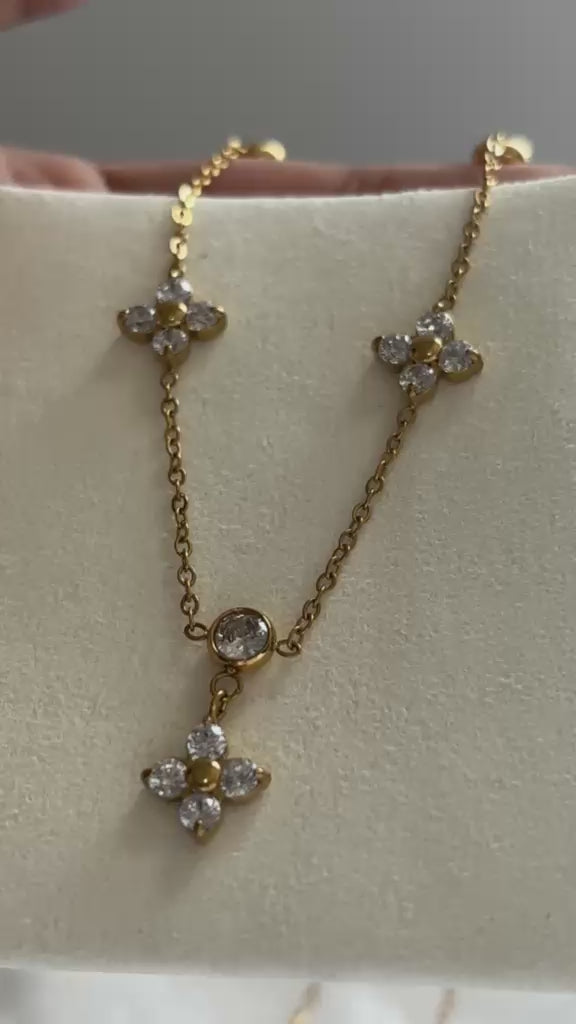 Flora Crystal Station Necklace